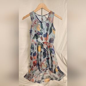 MICHELLE MORIN / H&M Girls Light Blue Floral Dress Sz. 12-13Y Hi-lo